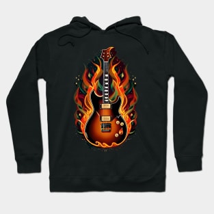 Electric Guitar on fire 3 Hoodie